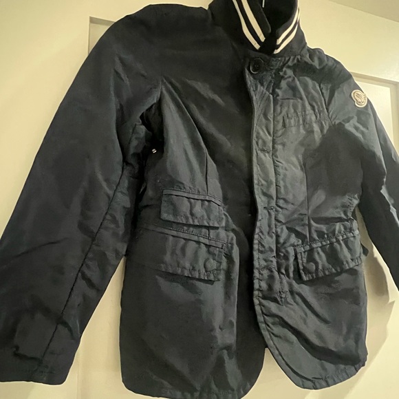 Kids boys' blue Moncler puffer jacket with long sleeves, - Picture 6 of 10